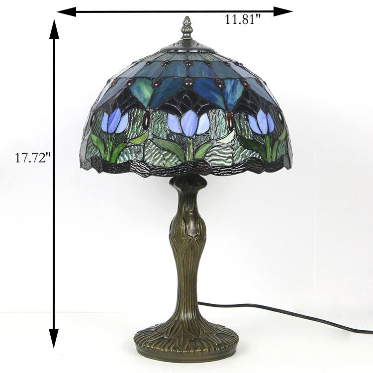 Tiffany Tafellamp Buntglas Klassiek 45cm E26 Glas Metaal Woonkamer