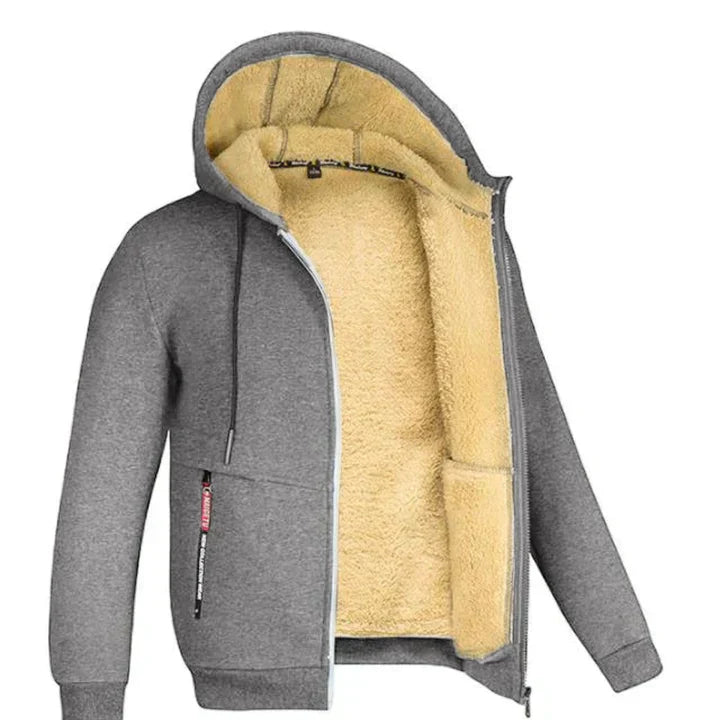 Heren Fleece Hoodie met Rits en Zachte Binnenvoering