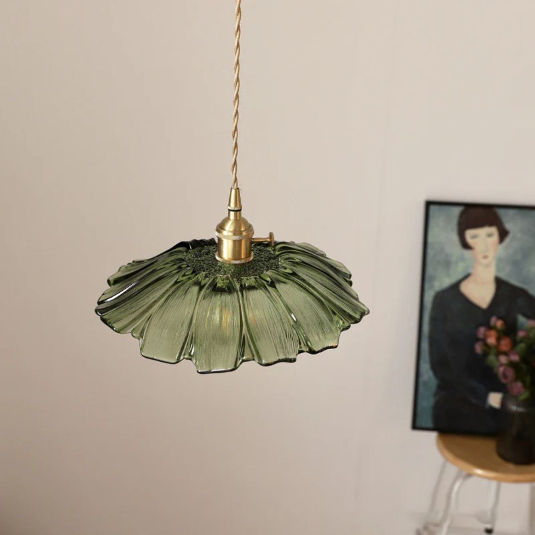 Cullivan Flower Hanglamp Glas Metaal Rood E27 Eettafel Verlichting Vintage Bloem Lamp Hal Sfeerverlichting