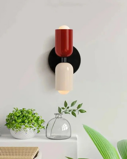 Wandlamp Dubbele Ronde Kap Zwart Frame Warm Sfeerlicht Slaapkamer Woonkamer Gang Minimalistische Wandverlichting Modern Japandi Scandinavisch Interieur