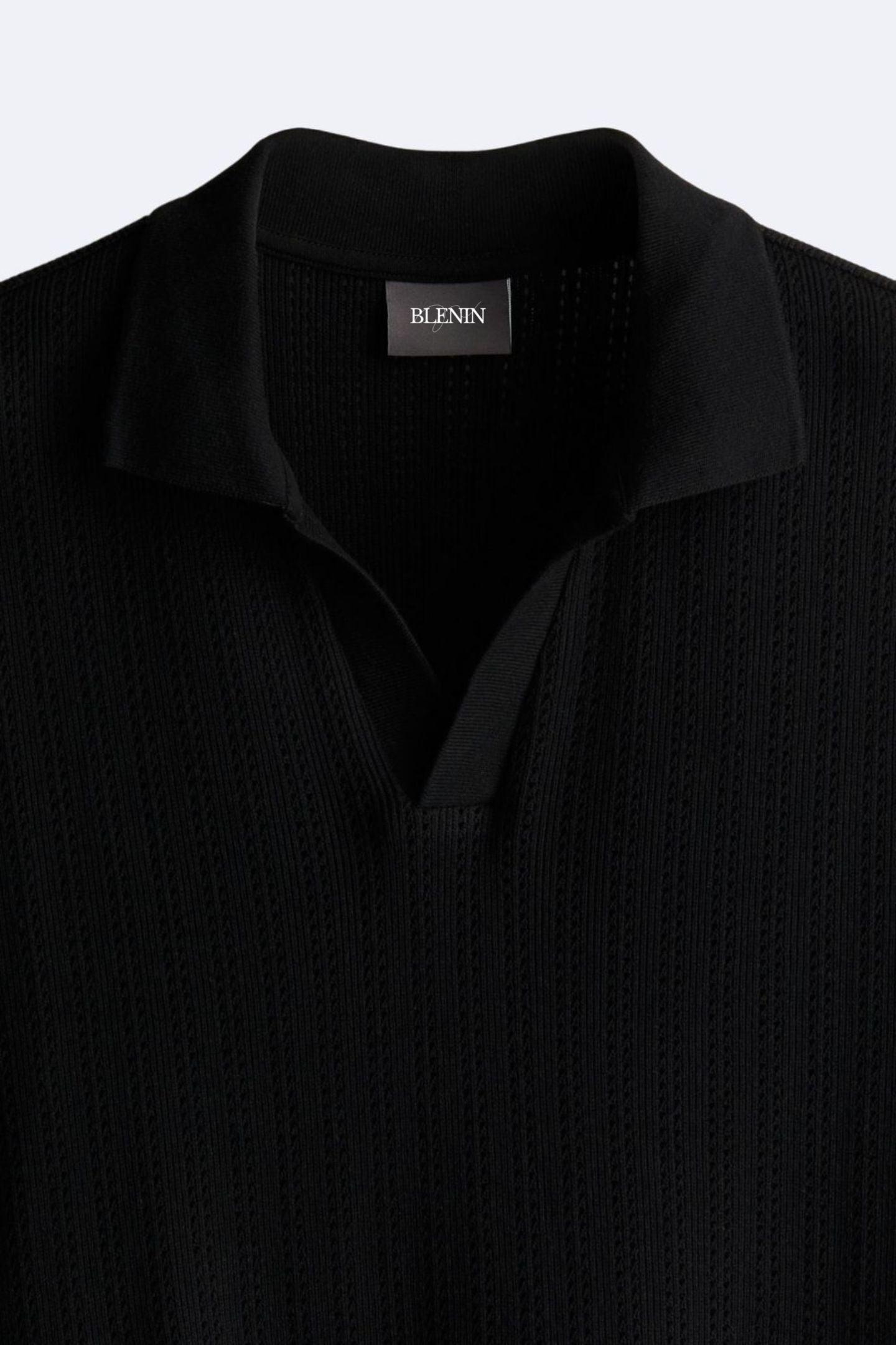 Klassiek Gebreid Poloshirt Elegante Stijl