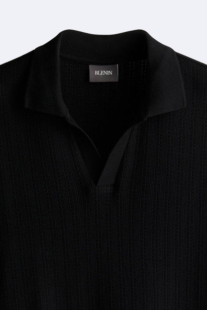 Klassiek Gebreid Poloshirt Elegante Stijl