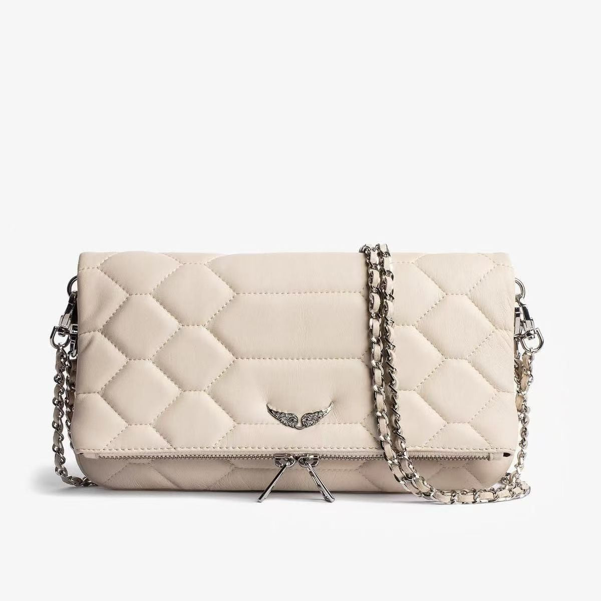 Dames Crossbody Tas met Vleugel Emblem en Sterren Patroon