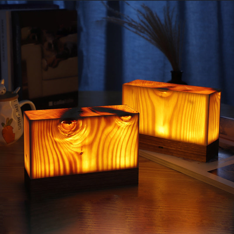 Oplaadbare LED Tafellamp met Touch Control en Houtnerf – Draadloos Stemmingslicht voor Slaapkamer & Bureau
