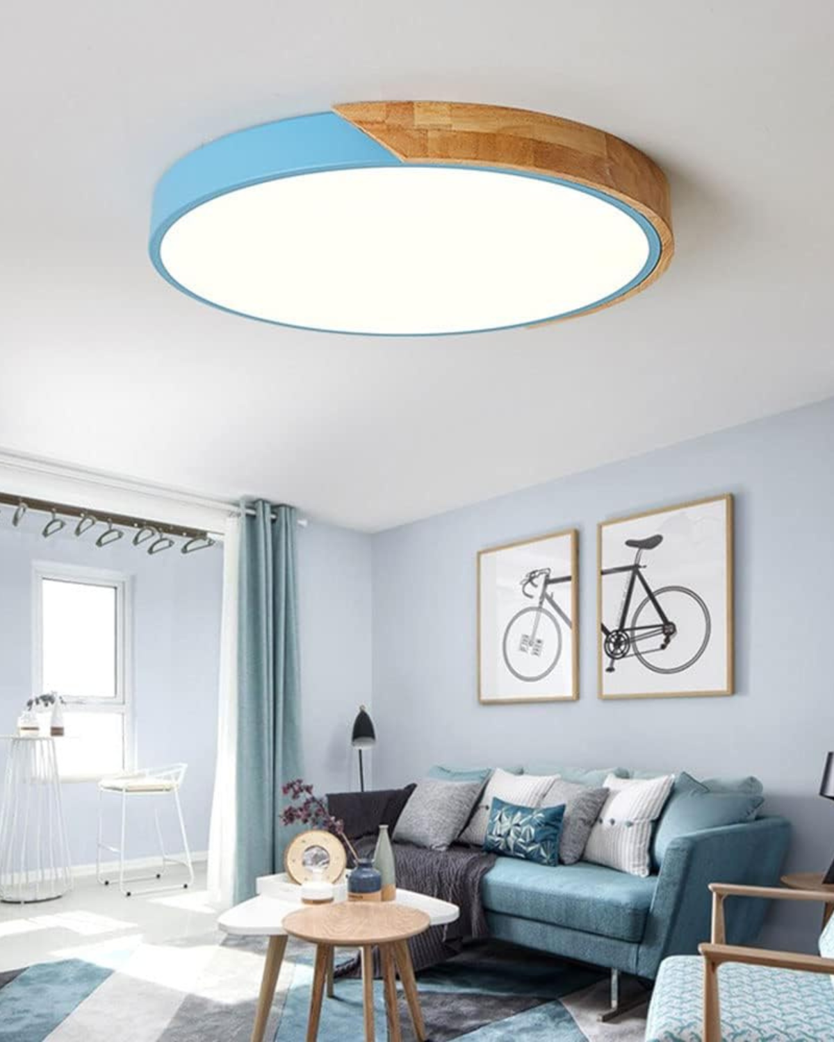 Moderne ronde plafondlamp met houtaccent en LED verlichting – minimalistische designlamp in 23 30 40 50 en 60 cm