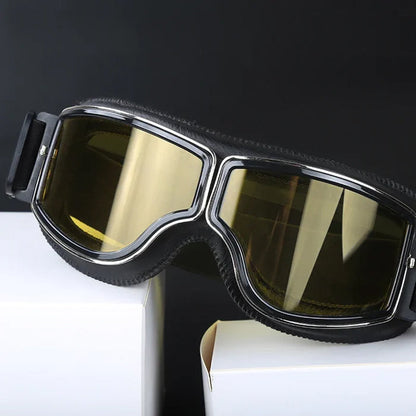Retro Motorgoggles met Beschermglazen en Verstelbare Band
