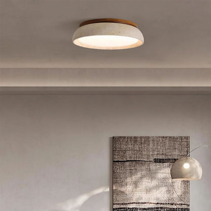 Depiara plafondlamp travertin hout LED 3000K beige plafondverlichting woonkamer slaapkamer hal badkamer modern minimalistisch