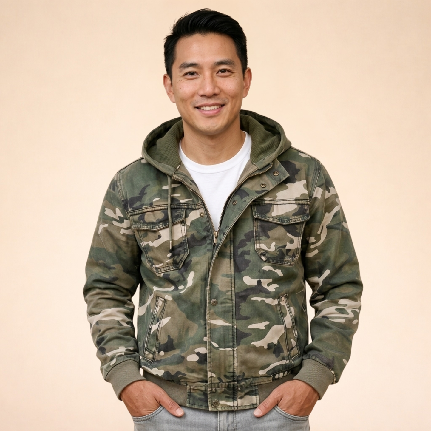 Camouflage Cargojack Functioneel en Stijlvol voor Mannen