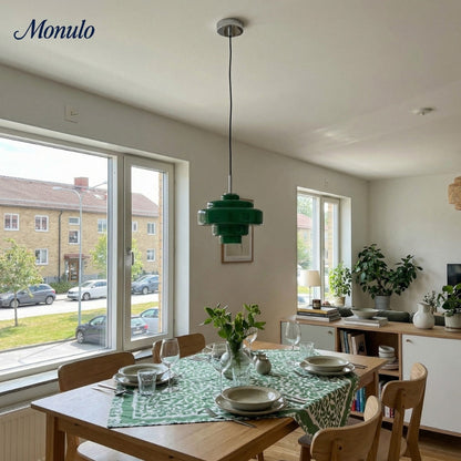 Gekleurde Glazen Hanglamp met Verstelbare Ophanging – Moderne Lichtpunt voor Eetkamer Keuken Woonkamer