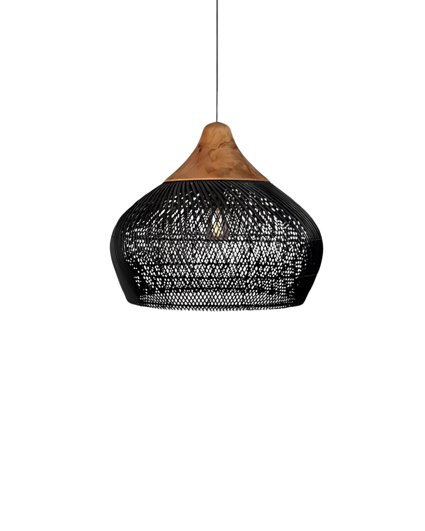 Handgeweven rotan hanglamp in boho stijl – natuurlijke plafondlamp voor eetkamer en woonkamer met warme lichtuitstraling