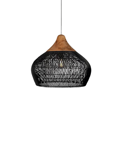 Handgeweven rotan hanglamp in boho stijl – natuurlijke plafondlamp voor eetkamer en woonkamer met warme lichtuitstraling