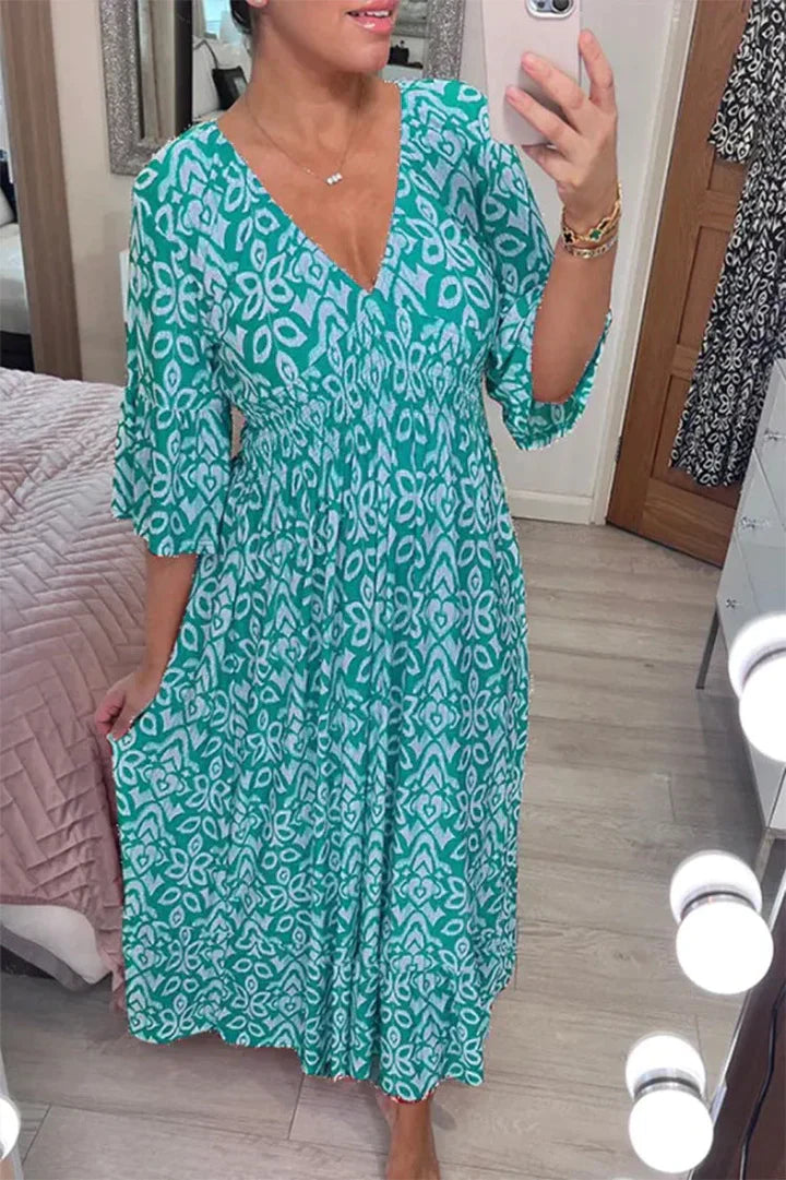 Zomerjurk Bloemenjurk V-hals Casual Damesjurk - StudioMarella