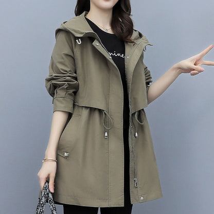 Dames Parka Jas Met Capuchon Waterdicht Modern Koreaans Design