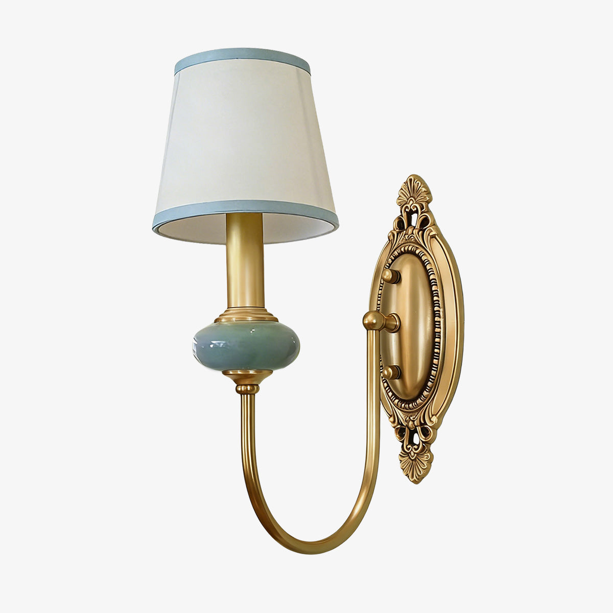 Keramische wandlamp met stoffen kap - 1 of 2 lichtpunten - E27 - diverse kleuren & stijlen