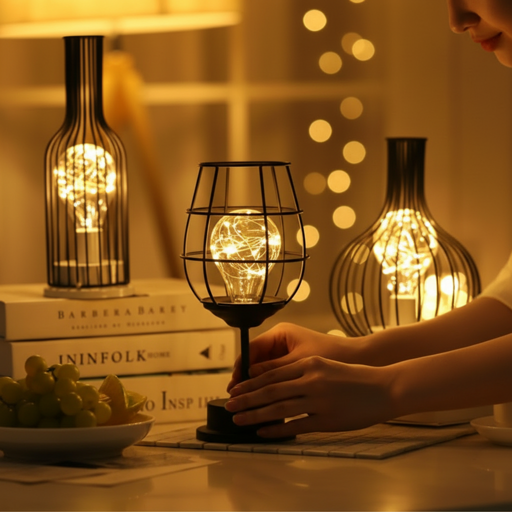 Draadloze led tafellamp van staal – sfeerverlichting zonder snoer voor woonkamer, slaapkamer en tafel