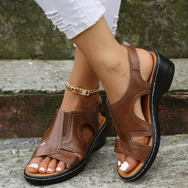 Orthopedische Sandalen Zwart Met Veren voor Comfortabele Pasvorm