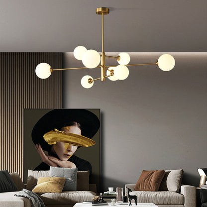 Hanglamp Glas Bollen Modern Zwart Koper 6/8-Lichts G9 Verlichting