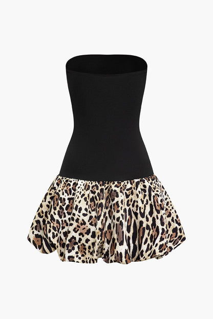 Luipaardprint Minikleed Bandeaujurk Stijlvol en Glamour