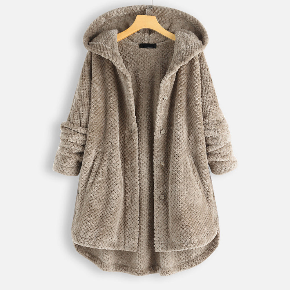 Zachte Fleece Badjas voor Dames met Capuchon