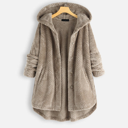 Zachte Fleece Badjas voor Dames met Capuchon