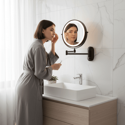 Vergrotende Spiegel LED Oplaadbaar Dimbaar Make-up Badkamer Cosmeticaspiegel Rond 20cm