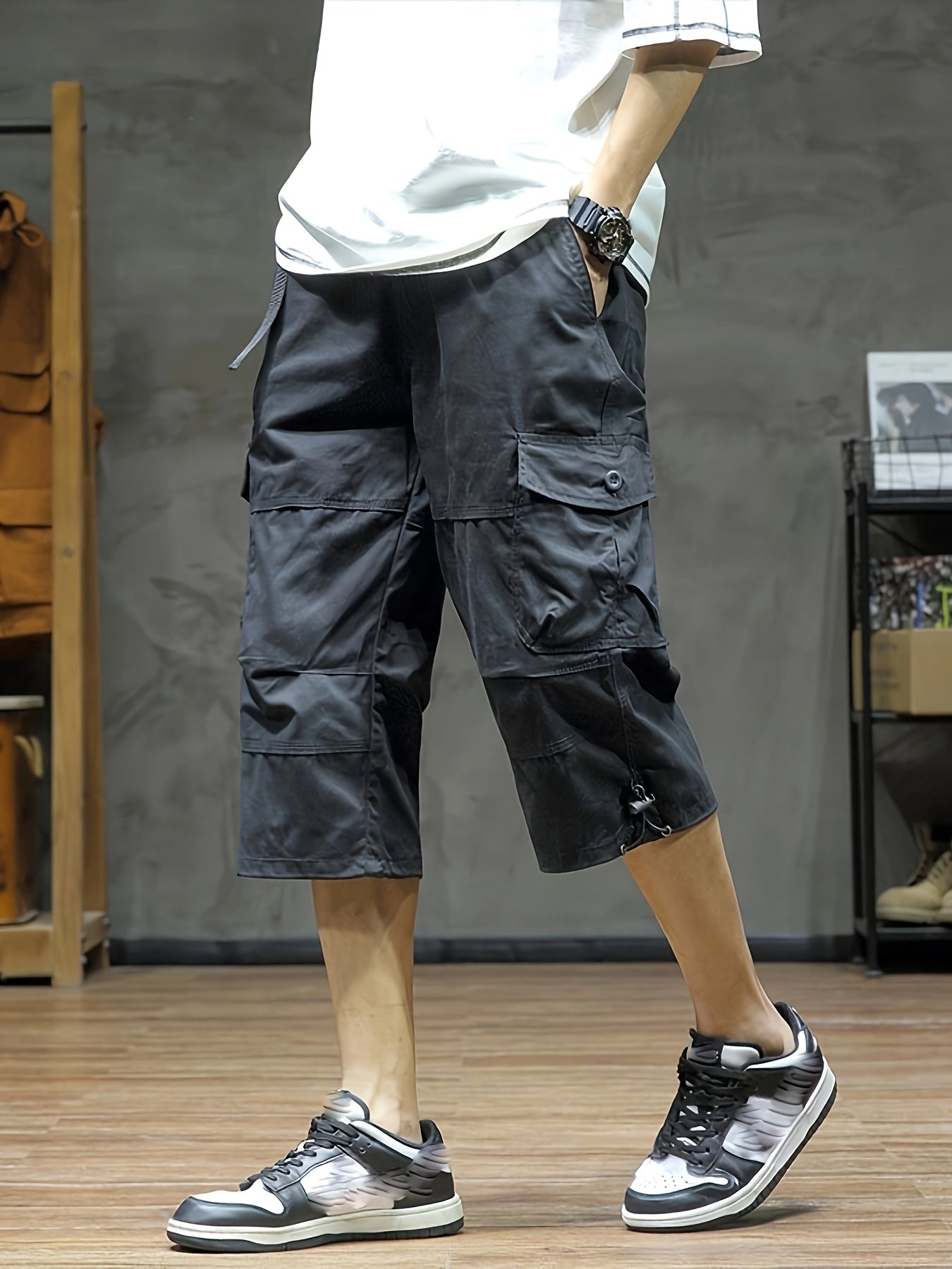 Heren Cargo Broek 3/4 Lengte Zomer Comfortabele Broek - StudioMarella