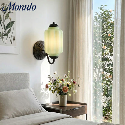 Eloise Vintage Scalloped Milk Glass Wall Sconce - Modern Accent Lighting for Bathroom and Bedroom