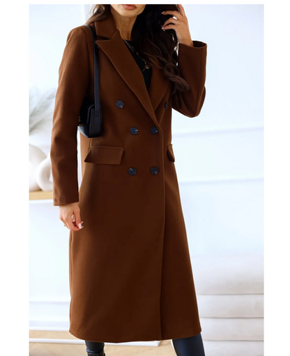 Dames Trenchcoat Lang Elegante Kwaliteit Herfst Winter