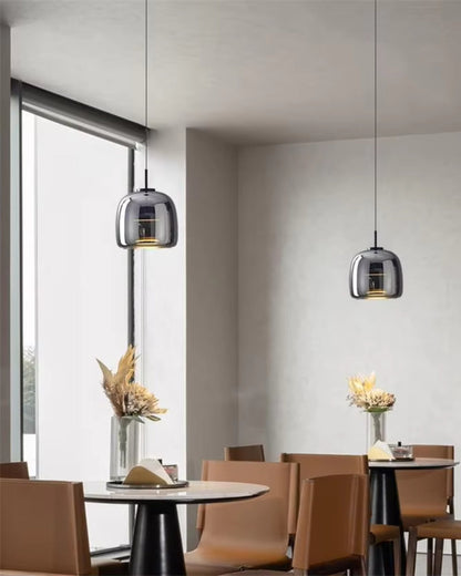 Hanglamp Rookglas met LED Verlichting Goud Zwart Amber Dimbaar Eetkamer | Scandinavische Glazen Plafondlamp Metalen Finish Keukeneiland Moderne Verlichting Woonkamer Design