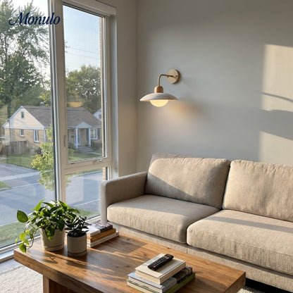 Travertijn Wandlamp Minimalistische Schijf Design Natuursteen Verlichting voor Woonkamer Slaapkamer Gang Moderne Interieur Wandverlichting met Warm Licht