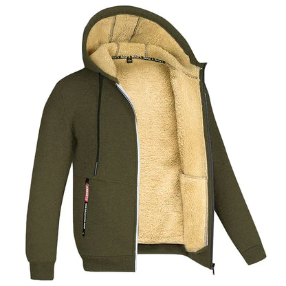Heren Fleece Hoodie met Rits en Zachte Binnenvoering