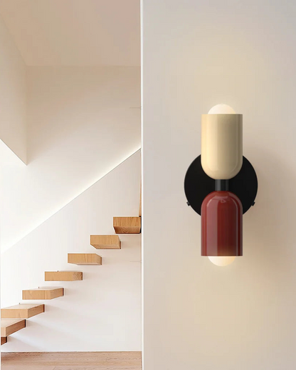 Wandlamp Dubbele Ronde Kap Zwart Frame Warm Sfeerlicht Slaapkamer Woonkamer Gang Minimalistische Wandverlichting Modern Japandi Scandinavisch Interieur