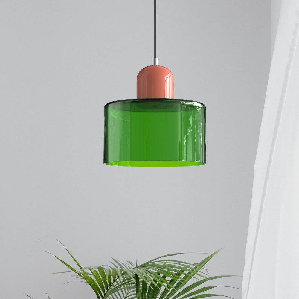 Glazen Hanglamp Bauhaus-Stijl Handgeweven Afwerking Eetkamer Woonkamer