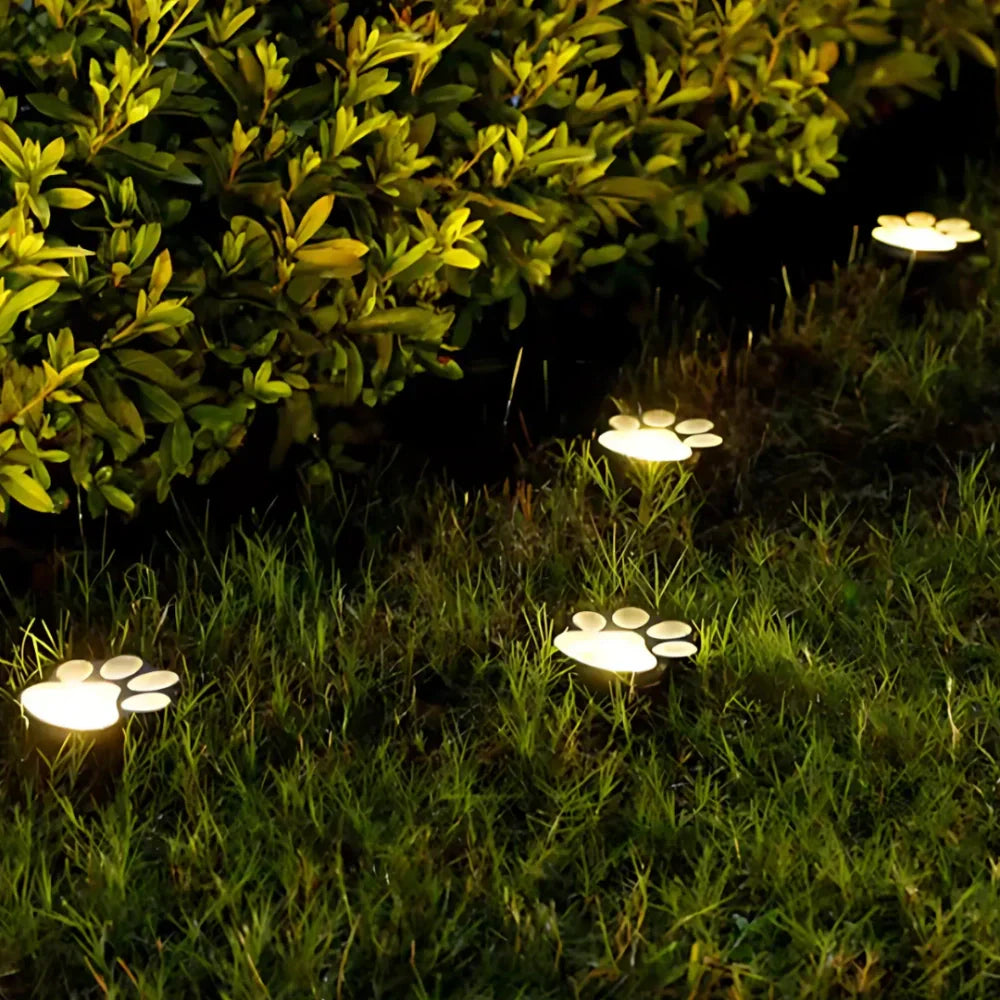 Solar Tuinverlichting Pootafdruk Vormgegeven LED Warm Wit Decoratief Padlicht voor Buiten