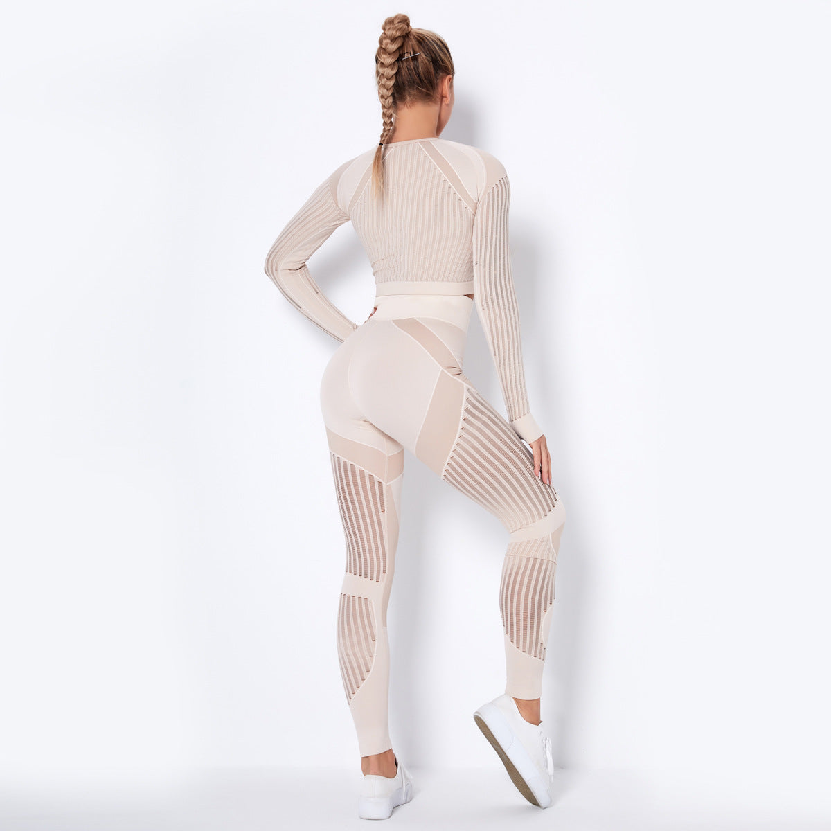 Dames Yoga Set Zacht Elastisch Lange Mouw