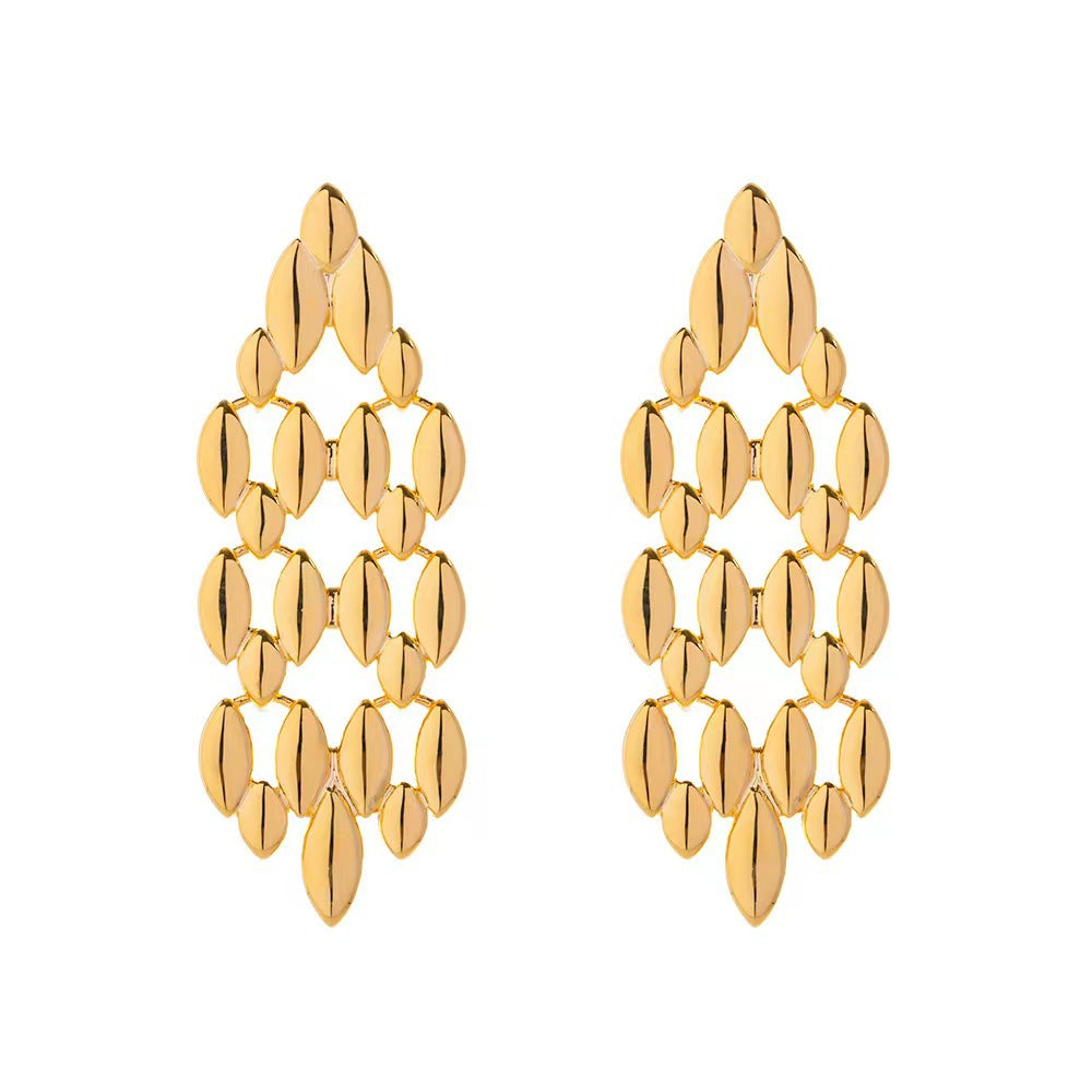 Dames Oorbellen Luxe Schakel Gevlochten Design