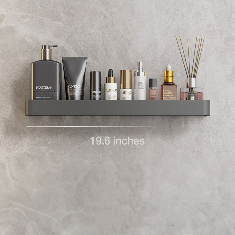 Badkamer plank aluminium zelfklevend 30cm grijs zwevend rek douche wandplank met handdoekhouder organizer badkamer