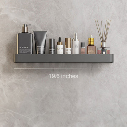 Badkamer plank aluminium zelfklevend 30cm grijs zwevend rek douche wandplank met handdoekhouder organizer badkamer