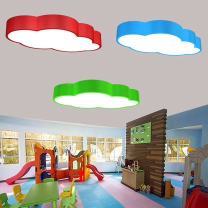 Wolkvormige Plafondlamp voor Kinderkamer Acryl 46cm/52cm LED Cartoon Design in Rood/Geel/Blauw