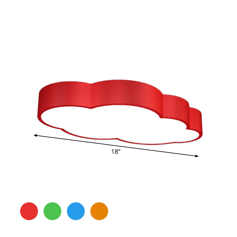 Wolkvormige Plafondlamp voor Kinderkamer Acryl 46cm/52cm LED Cartoon Design in Rood/Geel/Blauw