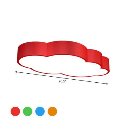 Wolkvormige Plafondlamp voor Kinderkamer Acryl 46cm/52cm LED Cartoon Design in Rood/Geel/Blauw