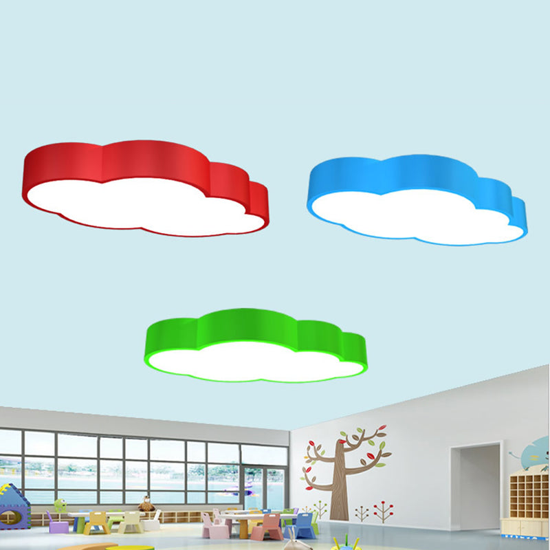 Wolkvormige Plafondlamp voor Kinderkamer Acryl 46cm/52cm LED Cartoon Design in Rood/Geel/Blauw