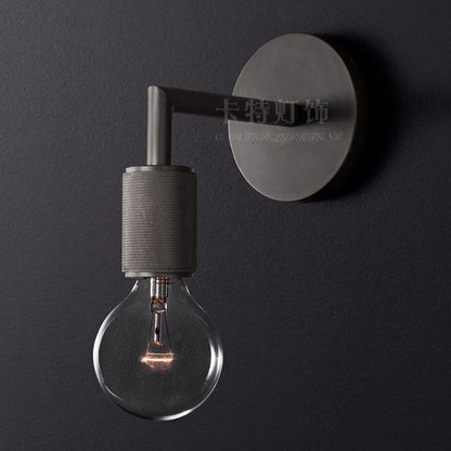 Minimalistische Wandlamp met Vierkante Arm – Metalen Sconce voor Binnen in Zwart, Messing of Chroom | 1 of 2 Lichtpunten | Bare Bulb Industrieel Design | E26/E27 Fitting