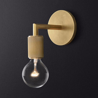 Minimalistische Wandlamp met Vierkante Arm – Metalen Sconce voor Binnen in Zwart, Messing of Chroom | 1 of 2 Lichtpunten | Bare Bulb Industrieel Design | E26/E27 Fitting