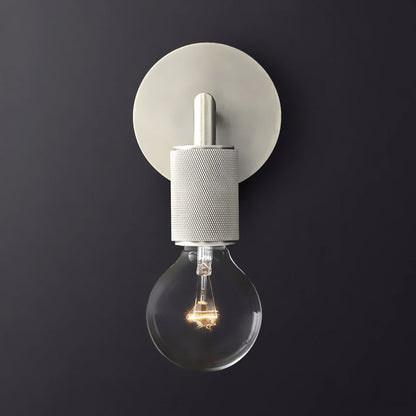 Minimalistische Wandlamp met Vierkante Arm – Metalen Sconce voor Binnen in Zwart, Messing of Chroom | 1 of 2 Lichtpunten | Bare Bulb Industrieel Design | E26/E27 Fitting