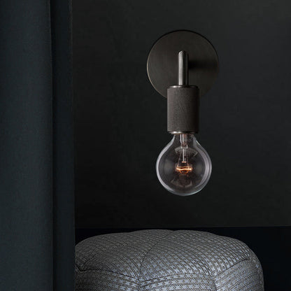 Minimalistische Wandlamp met Vierkante Arm – Metalen Sconce voor Binnen in Zwart, Messing of Chroom | 1 of 2 Lichtpunten | Bare Bulb Industrieel Design | E26/E27 Fitting