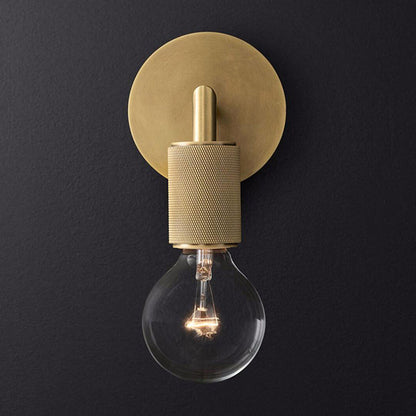 Minimalistische Wandlamp met Vierkante Arm – Metalen Sconce voor Binnen in Zwart, Messing of Chroom | 1 of 2 Lichtpunten | Bare Bulb Industrieel Design | E26/E27 Fitting