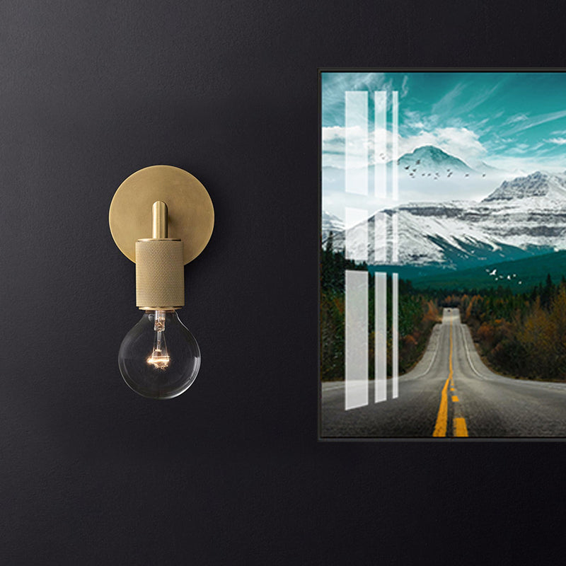Minimalistische Wandlamp met Vierkante Arm – Metalen Sconce voor Binnen in Zwart, Messing of Chroom | 1 of 2 Lichtpunten | Bare Bulb Industrieel Design | E26/E27 Fitting