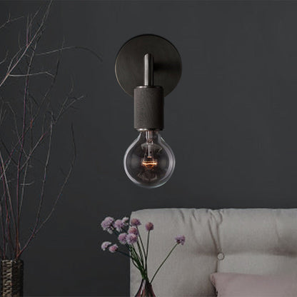 Minimalistische Wandlamp met Vierkante Arm – Metalen Sconce voor Binnen in Zwart, Messing of Chroom | 1 of 2 Lichtpunten | Bare Bulb Industrieel Design | E26/E27 Fitting