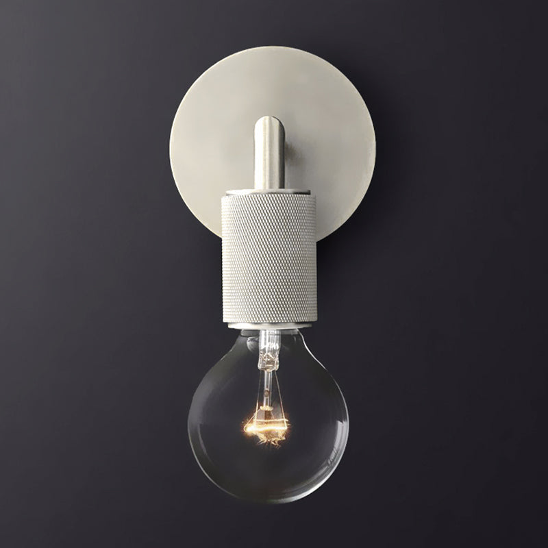Minimalistische Wandlamp met Vierkante Arm – Metalen Sconce voor Binnen in Zwart, Messing of Chroom | 1 of 2 Lichtpunten | Bare Bulb Industrieel Design | E26/E27 Fitting